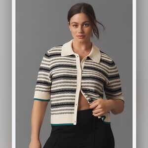 Anthropologie Maeve The Kinsley Collared Crop Cardigan Size XS